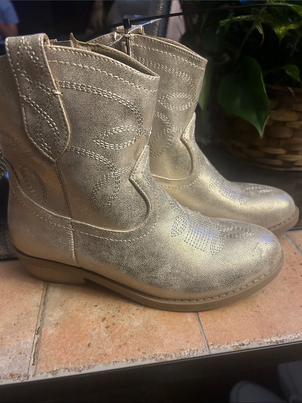Mia kids Metallic Cowboy Boots - Gold